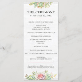 Rustieke Waterverf Succulent Desert Cactus Bruilof Programmakaart