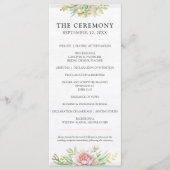 Rustieke Waterverf Succulent Desert Cactus Bruilof Programmakaart (Voorkant)