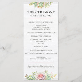 Rustieke Waterverf Succulent Desert Cactus Bruilof Programmakaart