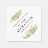 Rustieke Waterverf Succulent Desert Cactus Bruilof Servet (Voorkant)