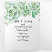 Rustieke Waterverf Succulent Desert Foto Bruiloft Drieluik Programma (Binnenzijde eerst)