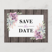 Rustieke Waterverf Succulent Floral Save the Date Aankondigingskaart (Voorkant)