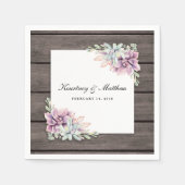 Rustieke Waterverf Succulent Floral Servetten (Voorkant)