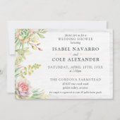 Rustieke Waterverf Succulent Paar Trouwdouche Kaart (Voorkant)