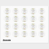 Rustieke Waterverf Succulente Namen & Trouwdatum Ronde Sticker (Vel)