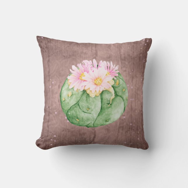 Rustieke waterverf succulenten, tweezijdig kussen (Voorkant)