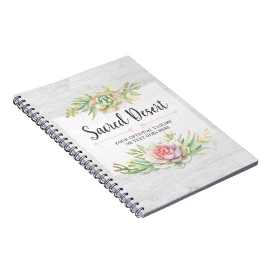 Rustieke Waterverf Succulenten Woestijn Cactus Boh Notitieboek (Rechterzijde)