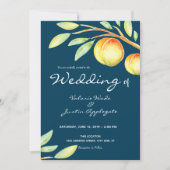 Rustieke Waterverf Sweet Peaches Bruiloft Kaart (Voorkant)