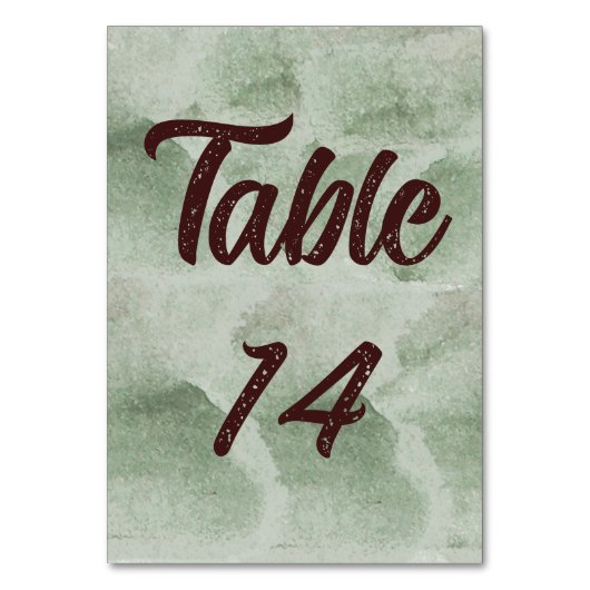 Rustieke Waterverf Tafel Nummerkaart Kaart (Achterkant)
