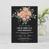 Rustieke Waterverf Terracotta Boho Rozen bruiloft Kaart (Staand voorkant)