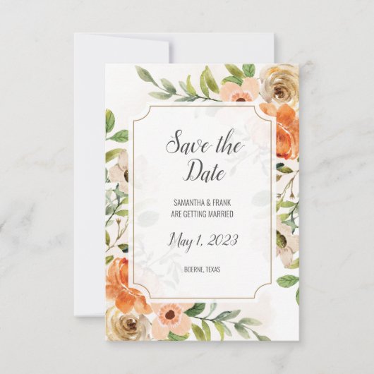 Rustieke Waterverf Terracotta Floral (Voorkant)