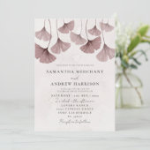 Rustieke Waterverf Terracotta Ginkgo Bruiloft Kaart (Staand voorkant)