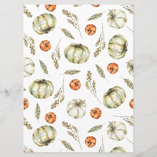 Rustieke Waterverf Thanksgiving Menu Kaart (Achterkant)