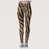 Rustieke Waterverf Tijger Dierenprint Leggings (Voorkant)