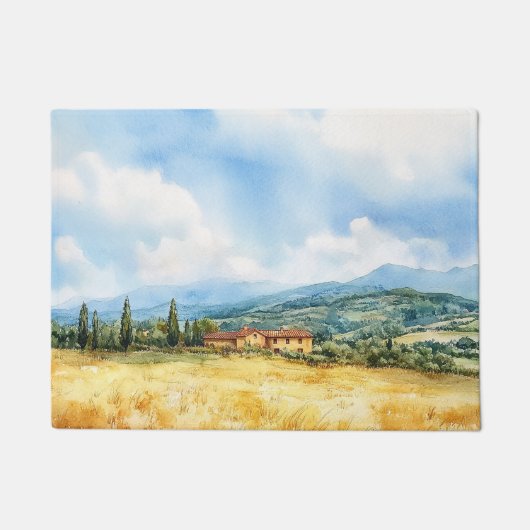 Rustieke Waterverf Toscaans Mediterraan Deurmat (Voorkant)