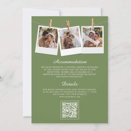 Rustieke Waterverf Toscane QR Code Bruiloft Kaart (Achterkant)