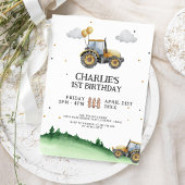 Rustieke Waterverf Tractor Verjaardagsfeest Kaart