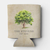 Rustieke Waterverf Tree Blikjeskoeler (Achterkant)