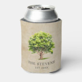 Rustieke Waterverf Tree Blikjeskoeler (Blikje Achterkant)