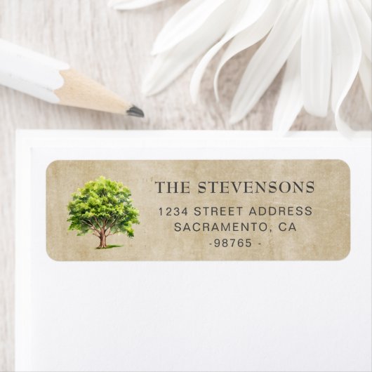 Rustieke Waterverf Tree Etiket (Insitu)