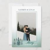 Rustieke Waterverf Tree Vakantie Kerstmis FOTO Feestdagenkaart (Voorkant)