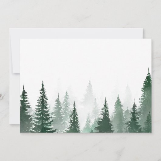 Rustieke Waterverf Trees Forest Wedding Save The Date (Achterkant)