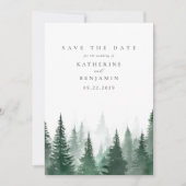 Rustieke Waterverf Trees Forest Wedding Save The Date (Voorkant)