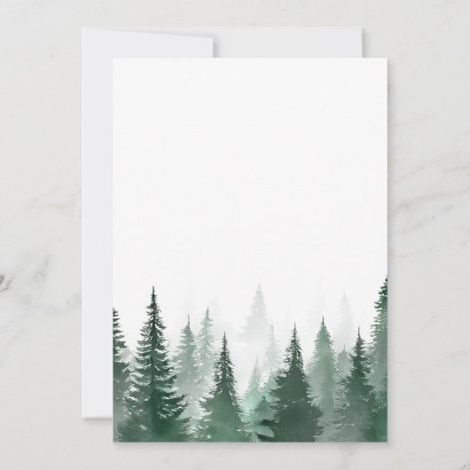 Rustieke Waterverf Trees Forest Wedding Save The Date (Achterkant)