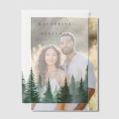 Rustieke Waterverf Trees Forest Wedding Vellum Uitnodigingen (Offset (Koppel))