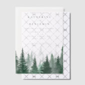 Rustieke Waterverf Trees Forest Wedding Vellum Uitnodigingen (Offset (Uitnodiging))