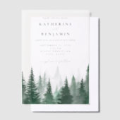 Rustieke Waterverf Trees Forest Wedding Vellum Uitnodigingen (Offset)