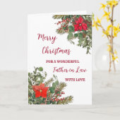 Rustieke Waterverf vader in de wet Vrolijk kerstfe Kaart (Gele Bloem)