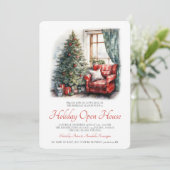 Rustieke Waterverf vakantie open huis Kaart (Staand voorkant)