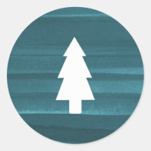 Rustieke Waterverf vakantie Sticker - Tree