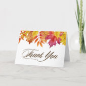 Rustieke Waterverf Vallende bladeren herfst bruilo Bedankkaart (Voorkant)