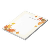 Rustieke Waterverf Vallende bladeren herfst Custom Notitieblok (Linkerzijde)