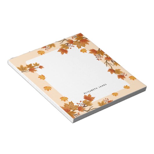 Rustieke Waterverf Vallende bladeren herfst Custom Notitieblok (Schuin)