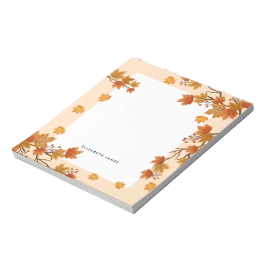 Rustieke Waterverf Vallende bladeren herfst Custom Notitieblok (Linkerzijde)