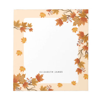 Rustieke Waterverf Vallende bladeren herfst Custom Notitieblok