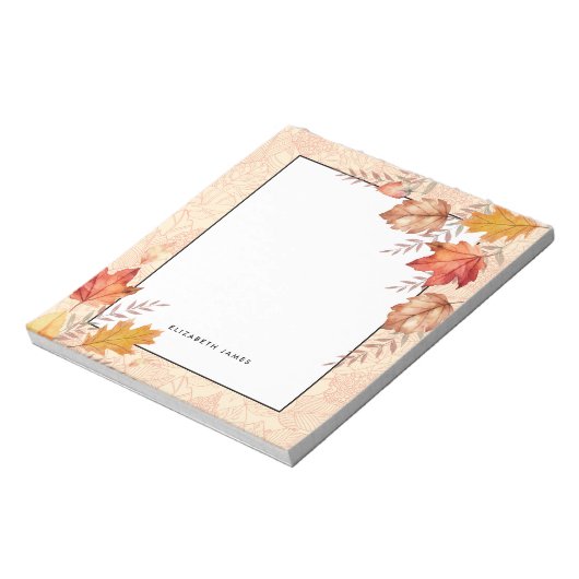 Rustieke Waterverf Vallende bladeren herfst Custom Notitieblok (Linkerzijde)