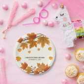 Rustieke Waterverf Vallende bladeren Herfstfeest Papieren Bordje (Feest)