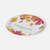 Rustieke Waterverf Vallende bladeren Herfstfeest Papieren Bordje (Gekanteld)