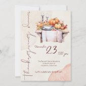 Rustieke Waterverf Verbrand Sinaasappel Thanksgivi Kaart (Voorkant)