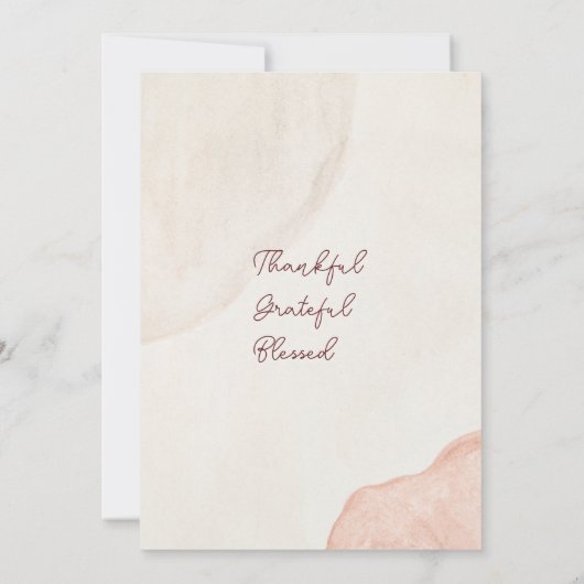 Rustieke Waterverf Verbrand Sinaasappel Thanksgivi Kaart (Achterkant)