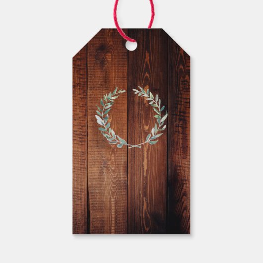 Rustieke waterverf verlaat bruiloft Welkomsttas Cadeaulabel (Achterkant)