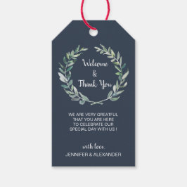 Rustieke waterverf verlaat bruiloft Welkomsttas Cadeaulabel