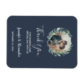 Rustieke waterverf verlaat foto Dank u bruiloft Magneet (Horizontaal)