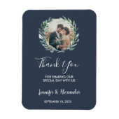 Rustieke waterverf verlaat foto Dank u bruiloft Magneet (Verticaal)