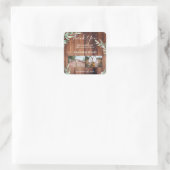 Rustieke waterverf verlaat foto Dank u bruiloft Vierkante Sticker (Tas)