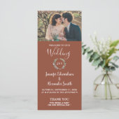 Rustieke waterverf verlaat foto land bruiloft programmakaart (Staand voorkant)